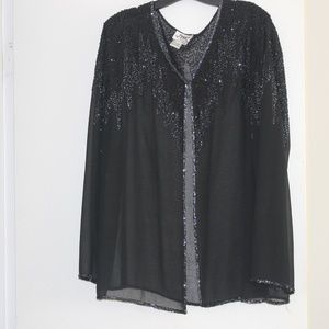 Black beaded overlay